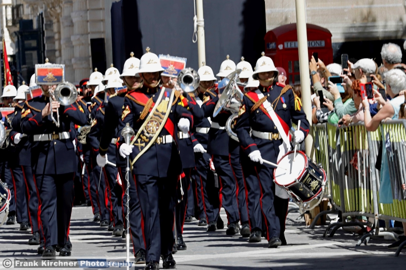 Das Musikkorps der Armed Forces of Malta spielt in der Republic Street auf. Foto: © Frank Kirchner Photography.