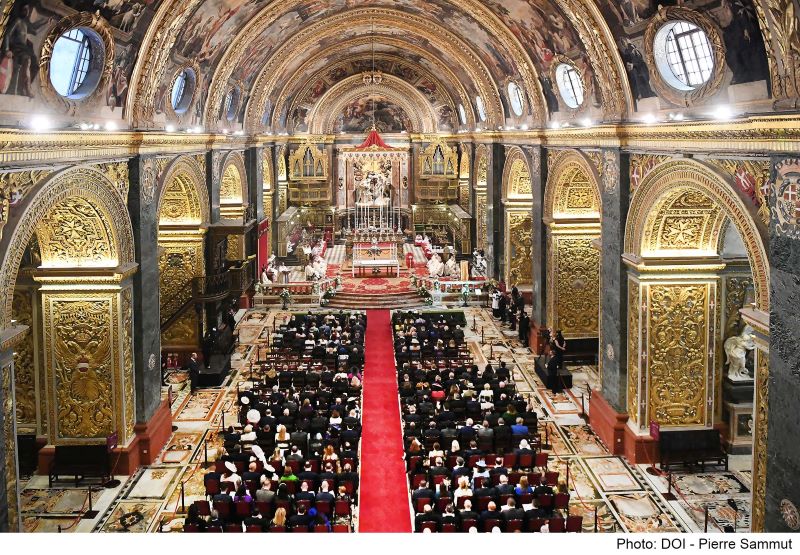 Am Anfang der Feierlichkeiten stand die Messe in der prachtvollen St John’s Co-Cathedral. Foto: © Department of Information Malta (DOI) - Pierre Sammut.